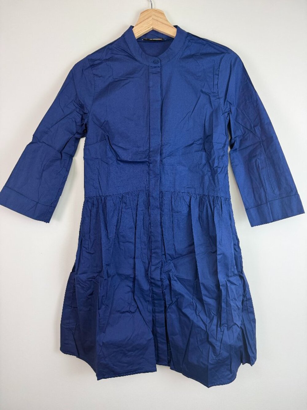 Tuckernuck Blue Cotton Poplin Royal Shirt Mini Dress Blue XS